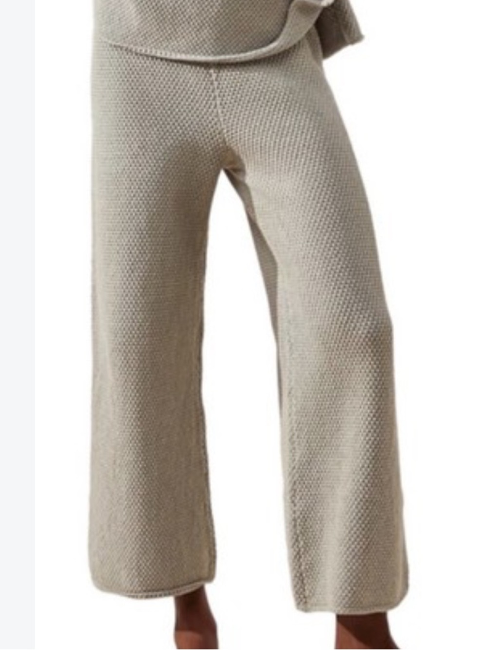 Free People Beach Hailee Waffle Knit Sweater Crop Pants Heather Gray Size Medium